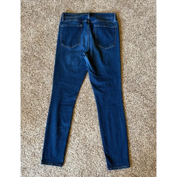 Frame Denim Women Le Skinny de Jeanne Jean Size 32 (Fits 30") Dark Blue Mid Rise - Picture 10 of 16